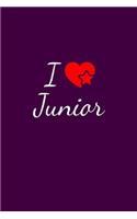 I love Junior: Notebook / Journal / Diary - 6 x 9 inches (15,24 x 22,86 cm), 150 pages. For everyone who's in love with Junior.