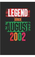 Legend Since August 2002: Graph Paper Notebook - 17th Birthday Gift or 17th Anniversary Gift Idea