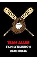 Team Allen Family Reunion Notebook: Guest Book for Family Assemblies, Homecoming Celebrations and Get Togethers