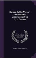 Satiren In Der Versart Der Urschrift Verdeutscht Von J.j.c. Donner