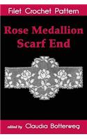 Rose Medallion Scarf End Filet Crochet Pattern