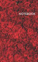 Notebook: Red Roses Blank Lined Blush Notes Journal 6x9 Inches 100 Pages