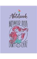 NoteBook: Disney Little Mermaid Hair Dont Care Graphic Notebook for Girls Teens Kids Journal College Ruled Blank Lined 110 Pages of 8.5x11 The Little Mermaid 
