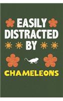Easily Distracted By Chameleons: Chameleons Lovers Funny Gifts Dot Grid Journal Notebook 6x9 120 Pages