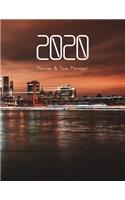 2020 Planner & Task Manager: 365 Day Diary Week To A Page With Additional Lined Monthly Notes And Habit Tracker Pages City Panoramic