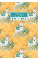 2020 Daily Diary: A5 Full Day on a Page DO1P Lined Planner Writing Journal - Yellow & Blue Llamas Cover(11 2020 Daily Diaries)
