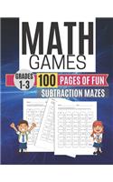 Math Games SUBTRACTION MAZES 100 Pages of Fun Grades 1-3