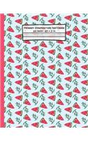 Watermelon Primary Composition Notebook: Watermelon Gifts: Blank Paperback Story Journal or K-2 Notebook for School: Picture Space And Dashed Midline: 8.5" x 11"