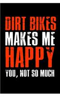 Dirt Bikes make me Happy You, not so much: 110 Game Sheets - Four in a Row Fun Blank Games - Soft Cover Book for Kids for Traveling & Summer Vacations - Mini Game - Clever Kids - 110 Lined pa