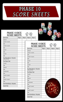 Phase 10 Score Sheets: Phase Ten Dice Game Record Keeper Book, Phase 10 Dice Game