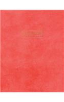 Notebook: Deep Pink Suede Leather Style - Gold Lettering - Softcover - 150 College-ruled Pages - 8.5 x 11 size