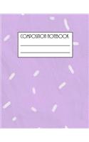 Composition Notebook: Large Composition NoteBook; Cool Journal; Back to School; Wide Ruled Blank Lined for Students, Teachers, Kids, Grade School or College Class Study N(Cute Purple Pattern)