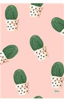 Notes: Cactus Pink Graphic Design, Cool Wraparound Cover, Blank Lined Notes Journal, College Ruled Composition Notebook, 6x9 Blank Line Cactus Art Cover No