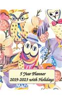 5 Year Planner 2019-2023 With Holidays