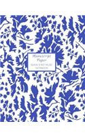 Manuscript Paper: Large Blank Sheet Music Notebook Staff Paper for Musicians Blue Leaf Pattern