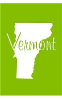 Vermont - Lime Green Lined Notebook with Margins: 101 Pages, Medium Ruled, 6 x 9 Journal, Soft Cover