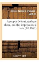Propos de Tout, Quelque Chose, Ou Mes Impressions À Paris