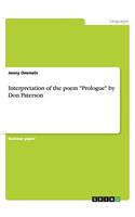 Interpretation of the poem Prologue by Don Paterson