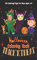 Trick'R'Treat Halloween Coloring Book: Cute Halloween Coloring Books for Kids - Halloween Designs Including Witches, Ghosts, Pumpkins, Haunted Houses, and More