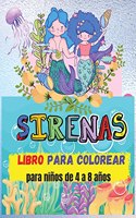 Libro Para Colorear De Sirenas: Para niños de 4 a 8 años (Libros para colorear para niños) - Libros para colorear y actividades para niños