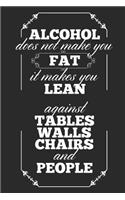 Alcohol Does Not Make You Fat It Makes You Lean, Against Tables Walls Chairs And People