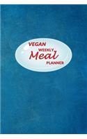 Vegan Weekly Meal Planner: 52 weeks of Food Menu Planning with Grocery Shopping List, Recipe pages Size 6x9 in - Blue Marble Print