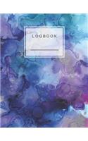 Logbook: Blue Cover Lined and Numbered 120 Pages with Grey Lines Letter Size 8.5 X 11 - A4 Size (Journal, Notes, Notebook, Diary, Composition Book) Elastic C