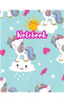 Notebook: Cute Blank Lined Journal Large 8.5 x 11 Matte Cover Design with Ruled White Paper Interior (Perfect for School Notes, Girls and Boys Diary, Kids Wri