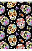Day Of The Dead Pattern - Sugar Skull Santa Muerte 27: Blank Sketch Paper Notebook with frame for Day Of The Dead Lovers