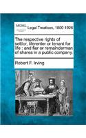 The Respective Rights of Settlor, Liferenter or Tenant for Life: And Fiar or Remainderman of Shares in a Public Company.(English)