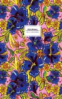 Lined Journal (Diary, Notebook) 8.5 X 11: Vintage Tropical Flowers, Blue & Pink