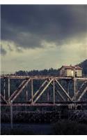 A View of an Old Bridge and a Cabin in the Mountains Journal: 150 Page Lined Notebook/Diary