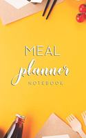 Meal Planner Notebook: 52 Week Food Planner Notebook / Diary / Log for Meal Planning with Grocery Shopping List - Yellow Food Background