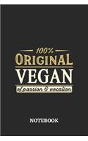 Original Vegan Notebook of Passion and Vocation: 6x9 inches - 110 graph paper, quad ruled, squared, grid paper pages - Perfect Office Job Utility - Gift, Present Idea