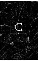 C: Personalized Monogrammed Journal (Notebook/Diary) Gift for Friend Office Teacher Black Marble