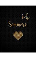 Sommers: Black Personalized Lined Journal with Inspirational Quotes