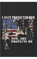 I Once Protect Her, Now She Protects Me: Travel Size Notebook / Journal for Military Family. Show Your Support for the Veterans.