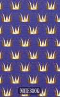 Notebook: Notebook and Journal for All Ages, Exercise and Composition Book and More (Blue Leather Effect with Gold Coloured Crowns on Cover)(2 Leather Effect & Gold Crowns 6" X 9" 150 Pages)