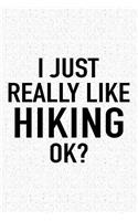 I Just Really Like Hiking Ok?: A 6x9 Inch Matte Softcover Journal Notebook with 120 Blank Lined Pages and a Funny Cover Slogan