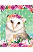 My Big Fat Bullet Journal for Bird Lovers Owl in Flowers: Jumbo Sized Dot Style Bullet Journal Notebook - 300 Plus Numbered Pages with 300 Dot Grid Pages, 6 Index Pages and 2 Key Pages in Large 8.5 X 11 Siz