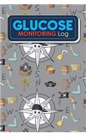 Glucose Monitoring Log: Blood Glucose Diary, Diabetes Glucose Log Book, Blood Sugar Diary, Glucose Blood Monitor, Cute Pirates Cover(48 Glucose Monitoring Logs)