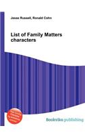 List of Family Matters Characters: (English)