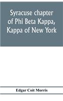 Syracuse chapter of Phi Beta Kappa, Kappa of New York