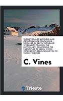 THE DICTIONARY APPENDIX AND ORTHOGRAPHER
