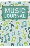 Music Journal: Songwriting journal with blank lined pages for writing lyrics and staff lined pages for music composition