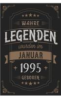 Wahre Legenden wurden im Januar 1995 geboren: Vintage Geburtstag Notizbuch - individuelles Geschenk für Notizen, Zeichnungen und Erinnerungen - liniert mit 100 Seiten