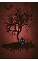 Tree with pumpkin notebook red