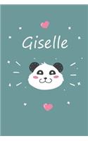 Giselle: A cute personalized panda notebook/ diary for girls and women, with 100 lined pages in 6x9 inch format. Personal Diary Personalized Journal Customiz