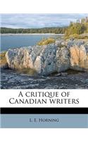 Critique of Canadian Writers