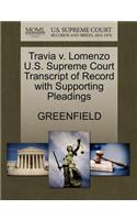 Travia V. Lomenzo U.S. Supreme Court Transcript of Record with Supporting Pleadings